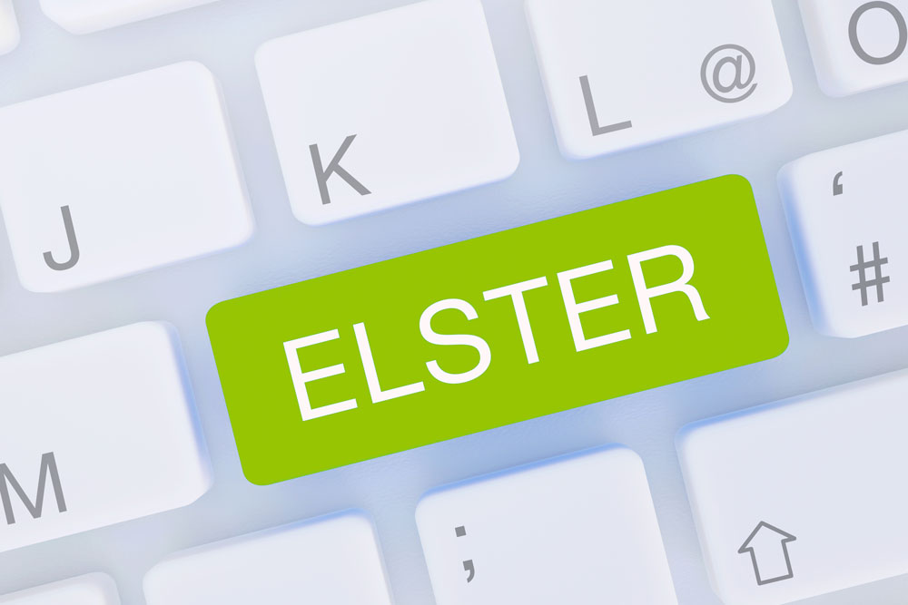 ELSTER-Symbolbild: Tastatur mit grüner ELSTER-Taste