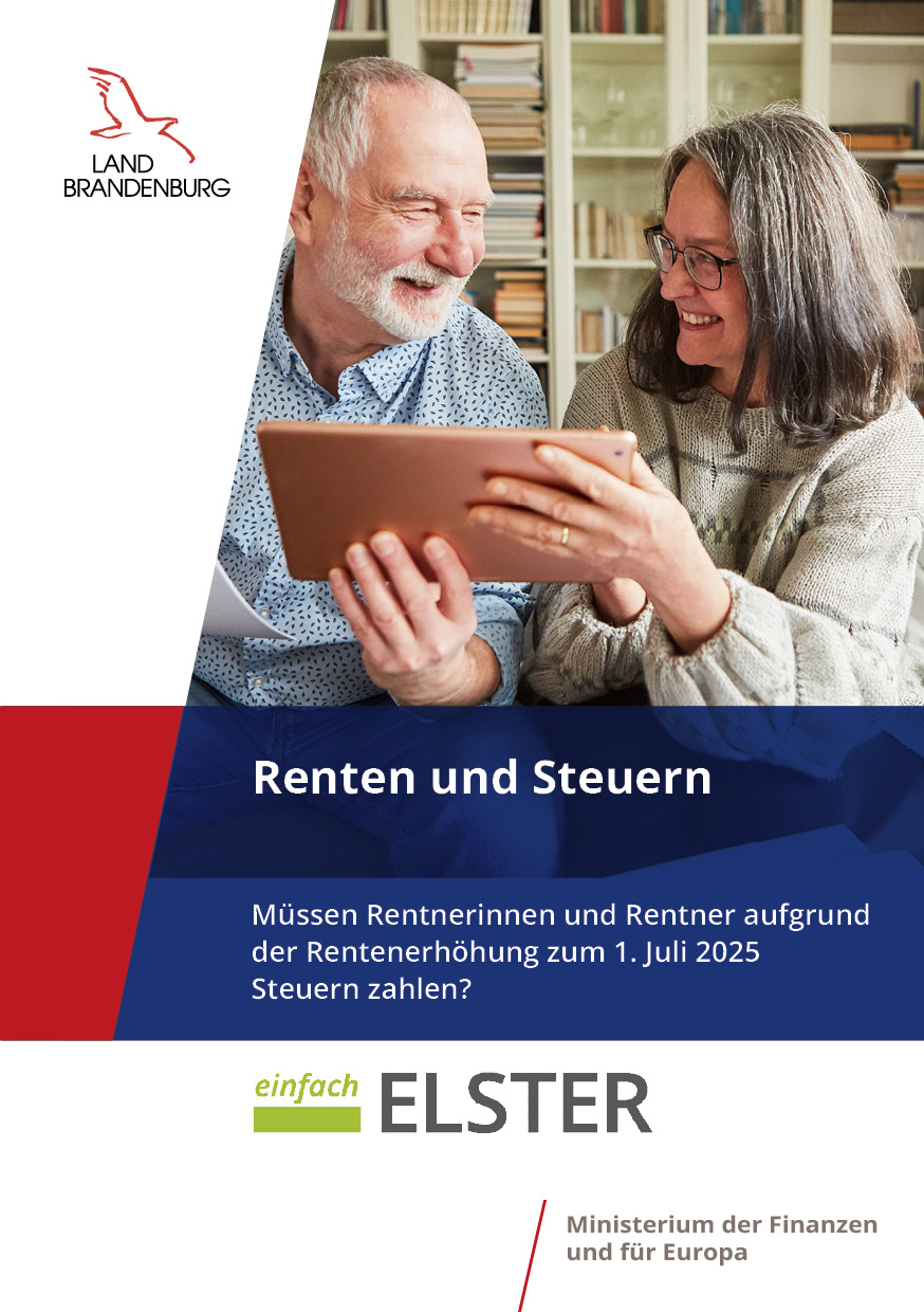 Bild vergrößern (Bild: Titel der Broschüre "Renten und Steuern")